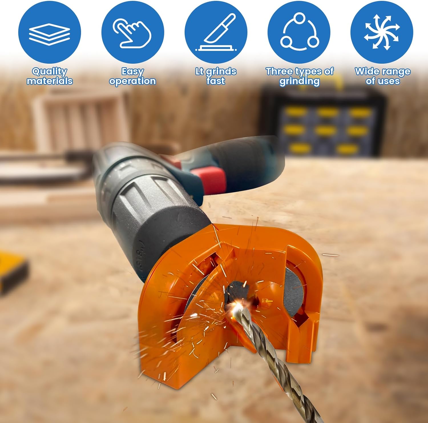 Multipurpose drill sharpener