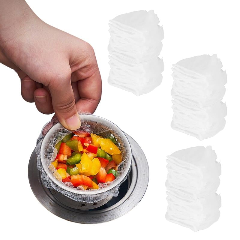100 Counts Disposable Dishwashing Sink Drain fine mesh strainer Mesh Bag