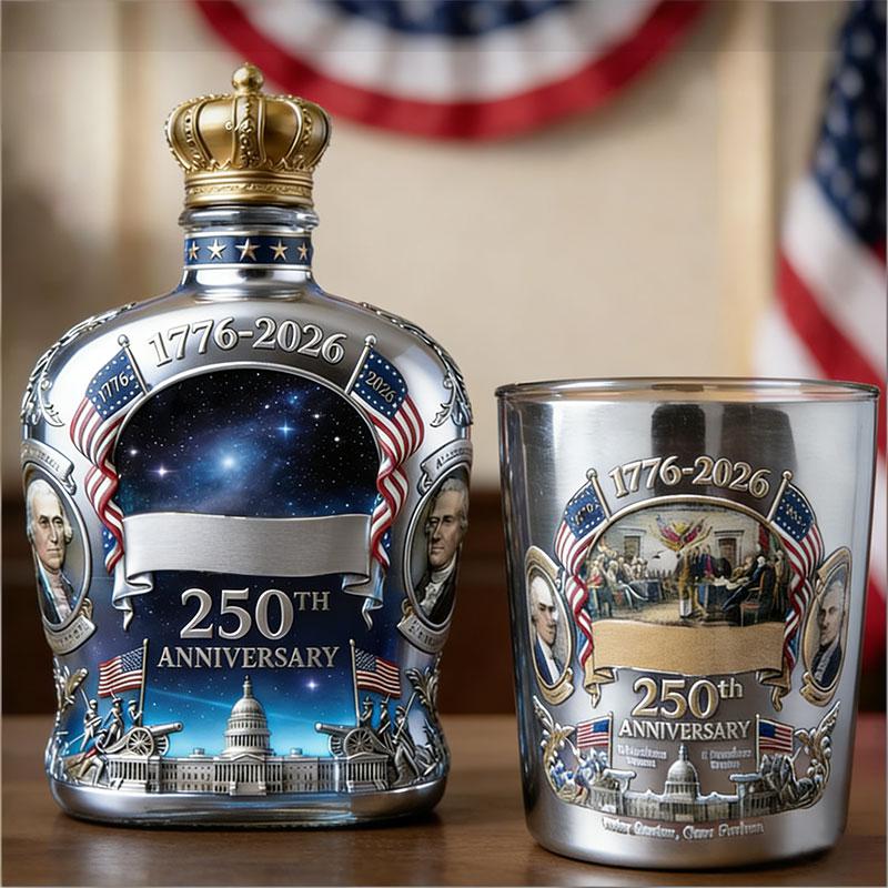 🇺🇸 250th Anniversary Glass Set – 1776-2026 Patriotic Keepsake 🎖️✨