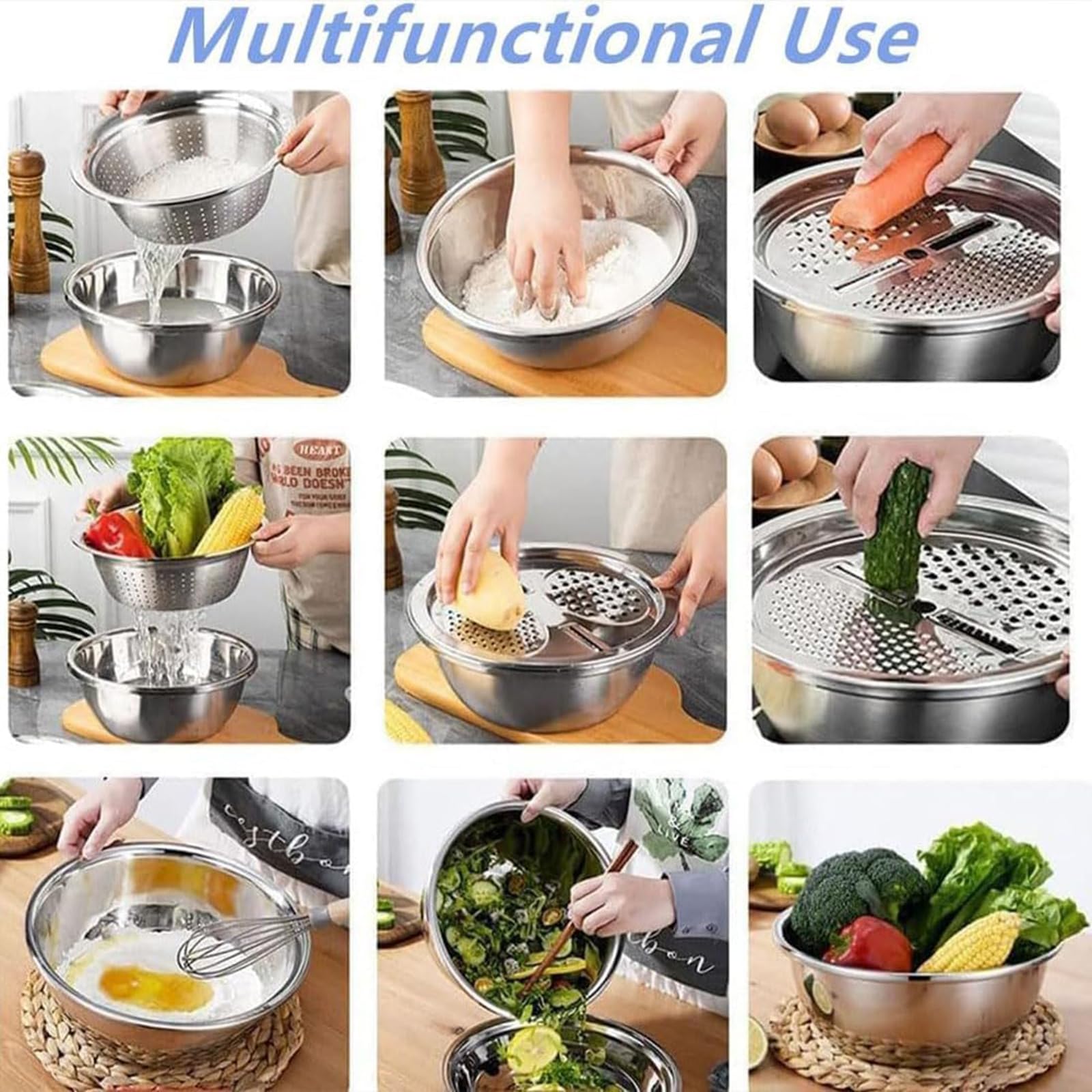 🔥Hot Sale 50% Off - 3-in-1 Multifunctional Stainless Steel Basin Set