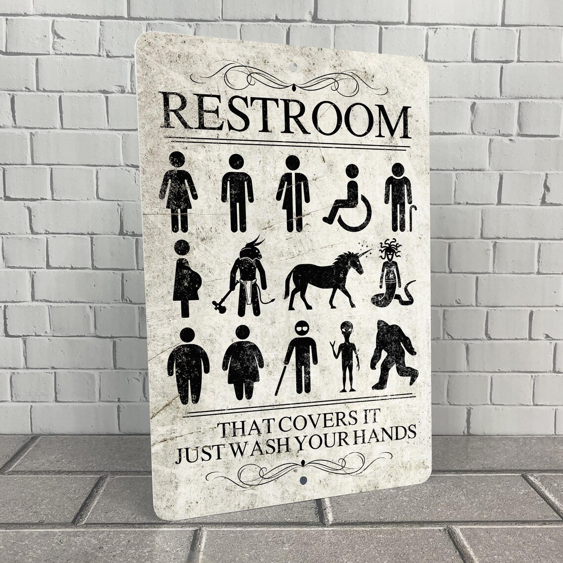 🚽Vintage Funny Restroom Metal Sign