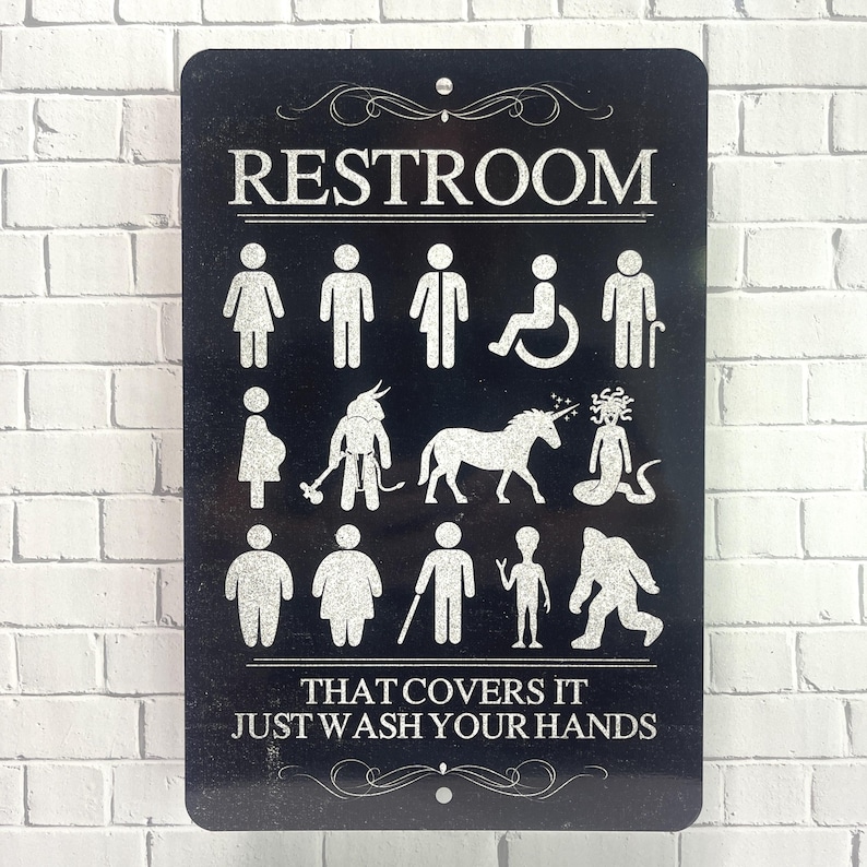 🚽Vintage Funny Restroom Metal Sign
