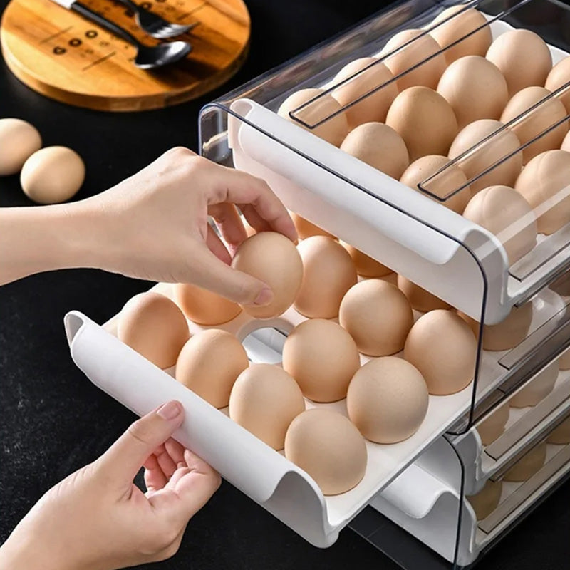 🔥Best Sales🔥 Pull-out food-grade refrigerator egg rack- stacks up to 32 eggs