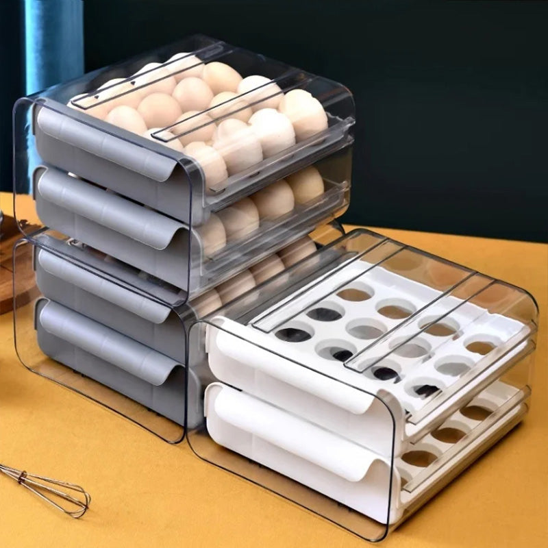 🔥Best Sales🔥 Pull-out food-grade refrigerator egg rack- stacks up to 32 eggs