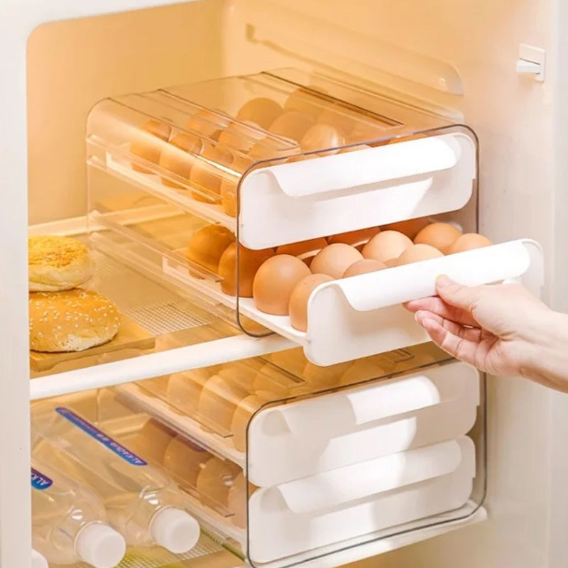 🔥Best Sales🔥 Pull-out food-grade refrigerator egg rack- stacks up to 32 eggs