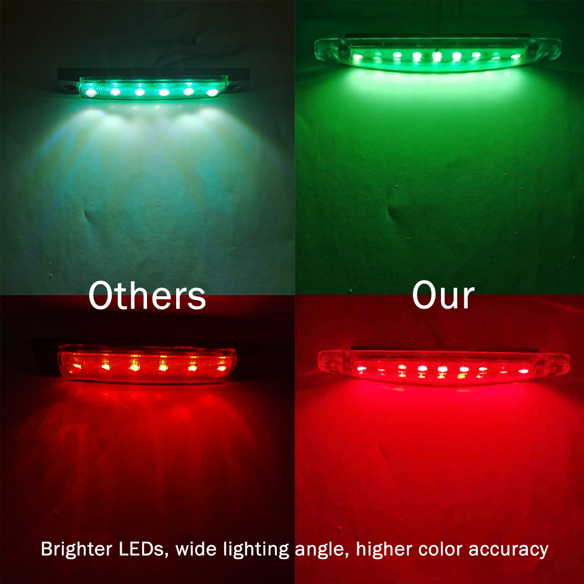 4Pcs Boat Navigation Lights, Stern Lights for Boats, Marine Led Strip Lights for Boat Lights Bow and Stern for For Yacht Fishing Pontoon Boat Sailboat Kayak Bass Boat Vessel(Red & Green)