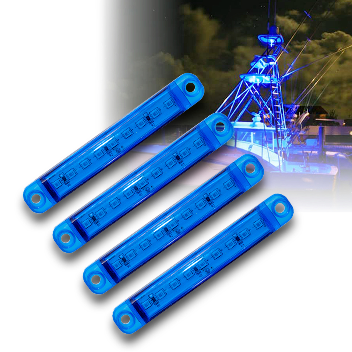 UCINNOVATE Marine Boat Lights, Waterproof Utility Blue Led Interior Lights, Boat Deck Courtesy Transom Cockpit Light for Yacht Fishing Pontoon Boat Sailboat Kayak Bass Boat Vessel (12V)