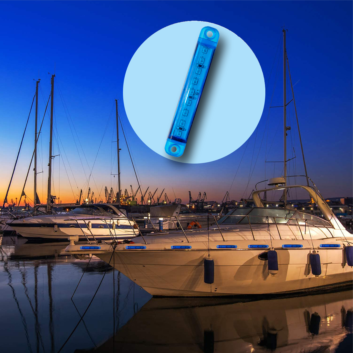 UCINNOVATE Marine Boat Lights, Waterproof Utility Blue Led Interior Lights, Boat Deck Courtesy Transom Cockpit Light for Yacht Fishing Pontoon Boat Sailboat Kayak Bass Boat Vessel (12V)