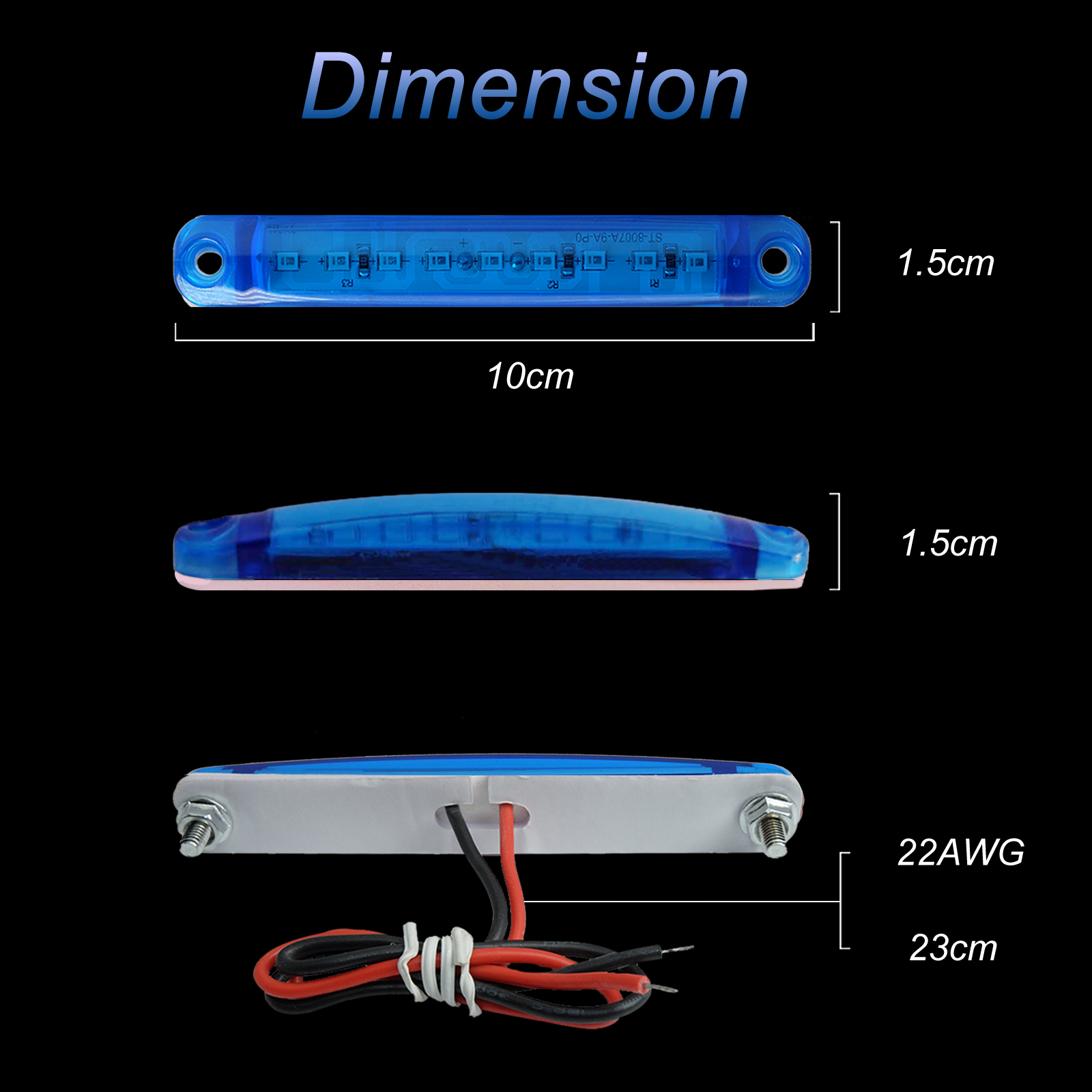 UCINNOVATE 8 PCS Marine Boat Lights, Utility Led Interior Lights for Boat Deck Courtesy Cockpit Decoration Light, 12V Waterproof Pontoon Boat Kayak Led Lights (Blue)
