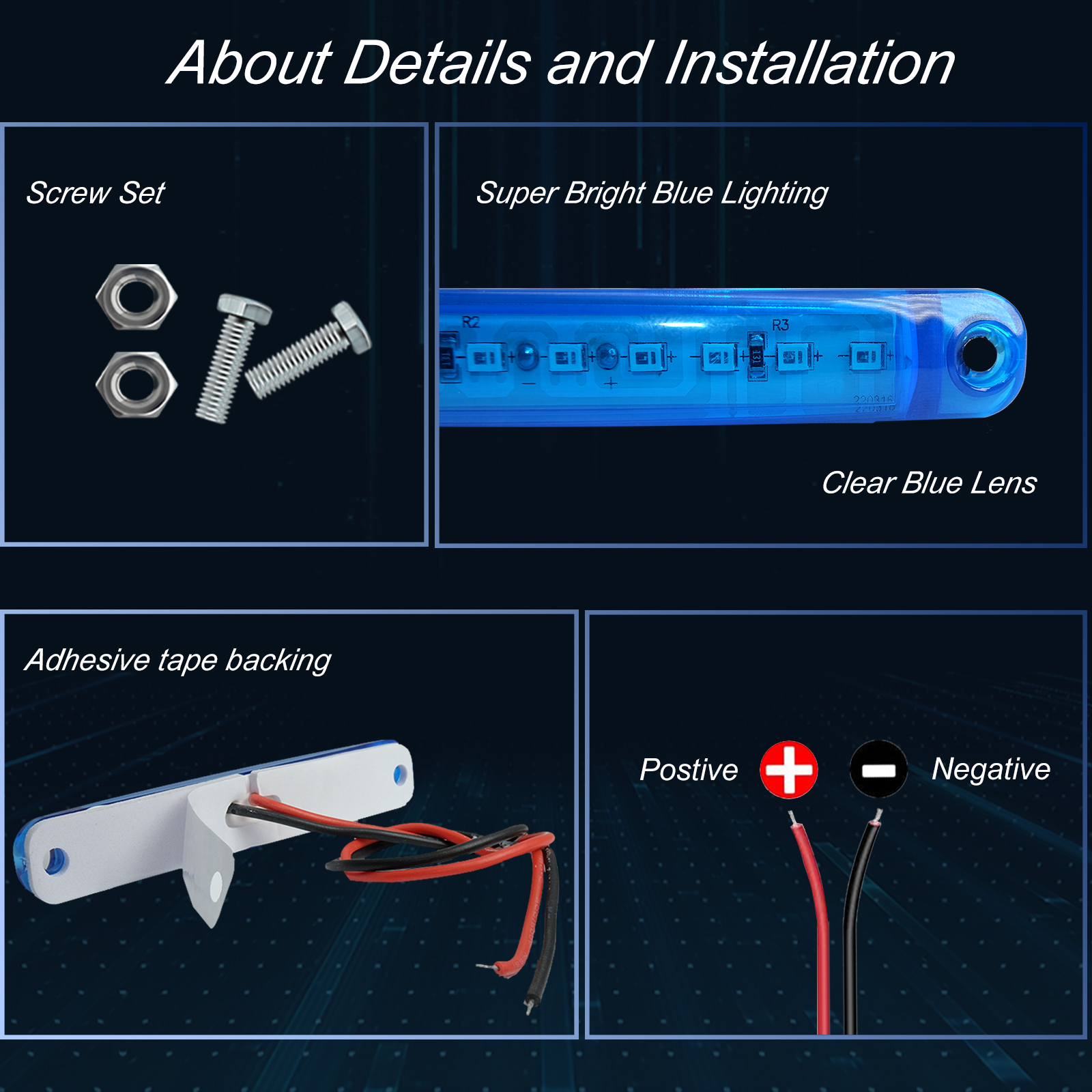 UCINNOVATE 8 PCS Marine Boat Lights, Utility Led Interior Lights for Boat Deck Courtesy Cockpit Decoration Light, 12V Waterproof Pontoon Boat Kayak Led Lights (Blue)