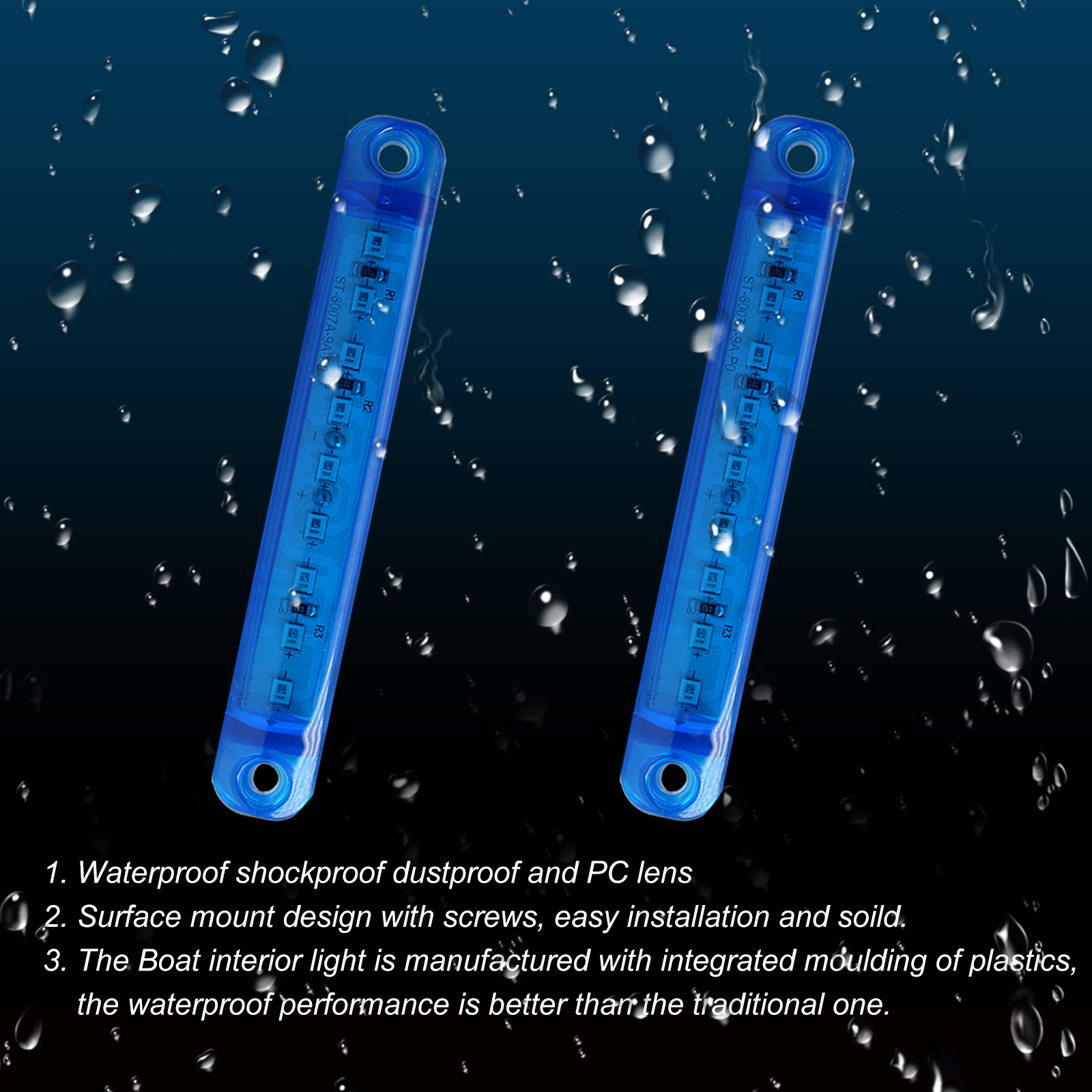 UCINNOVATE 8 PCS Marine Boat Lights, Utility Led Interior Lights for Boat Deck Courtesy Cockpit Decoration Light, 12V Waterproof Pontoon Boat Kayak Led Lights (Blue)