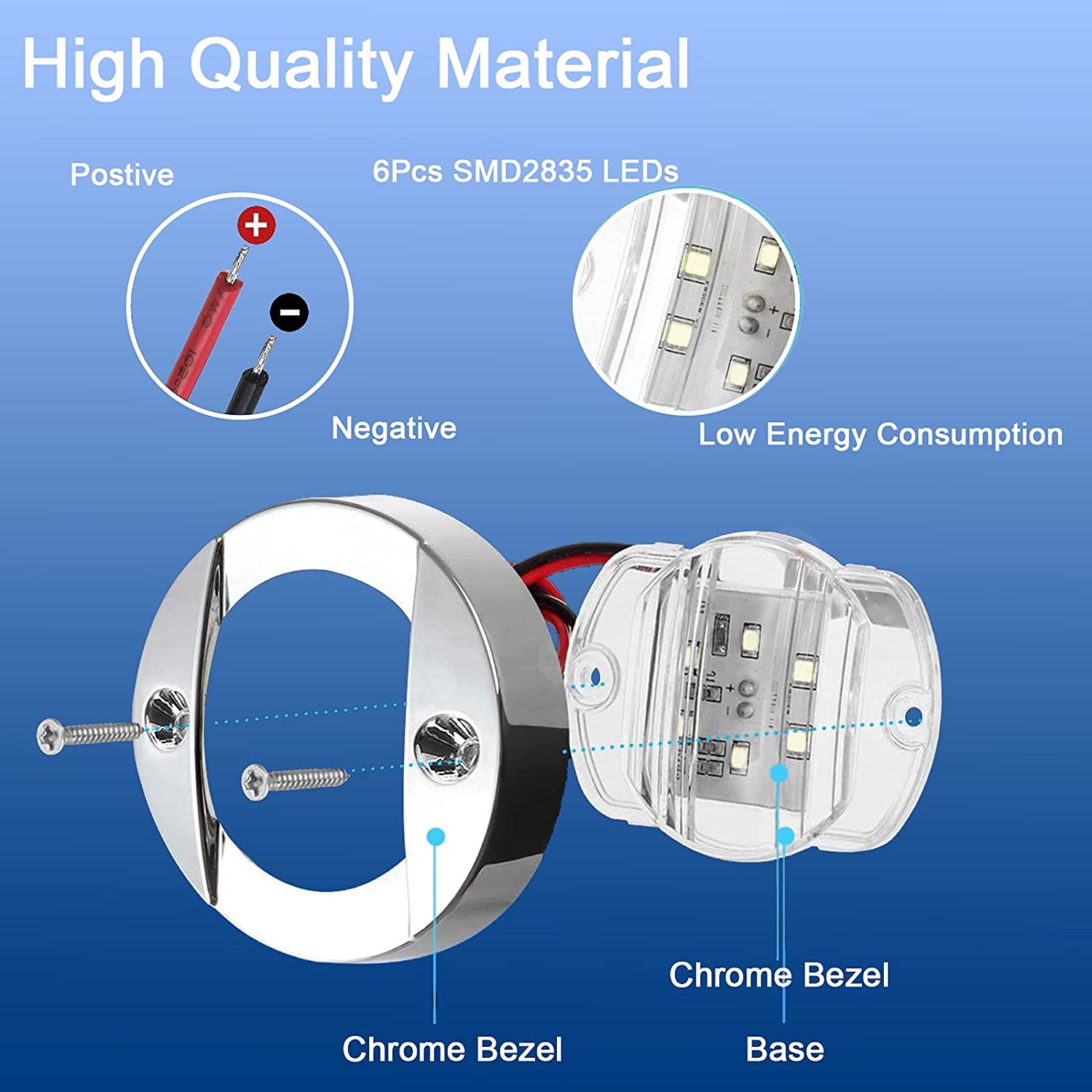 UCINNOVATE 4x Marine Boat LED Lights, 12V Waterproof Navigation Boat lights with, Boat Stern Light, Courtesy Lights, Boat Interior Lights, Boat Transom Light for Yacht, Pontoon Boat, Sailboat, Kayak