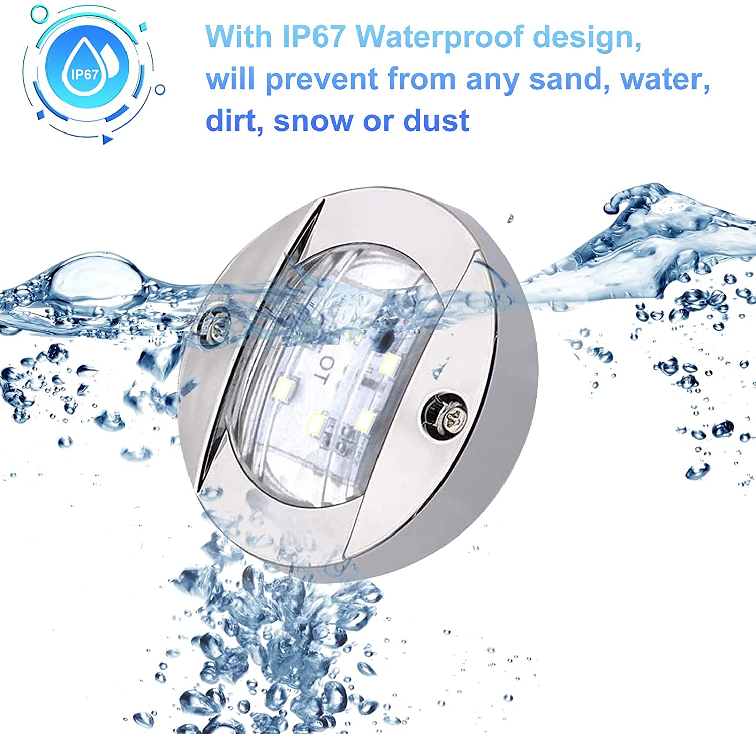 UCINNOVATE 4x Marine Boat LED Lights, 12V Waterproof Navigation Boat lights with, Boat Stern Light, Courtesy Lights, Boat Interior Lights, Boat Transom Light for Yacht, Pontoon Boat, Sailboat, Kayak