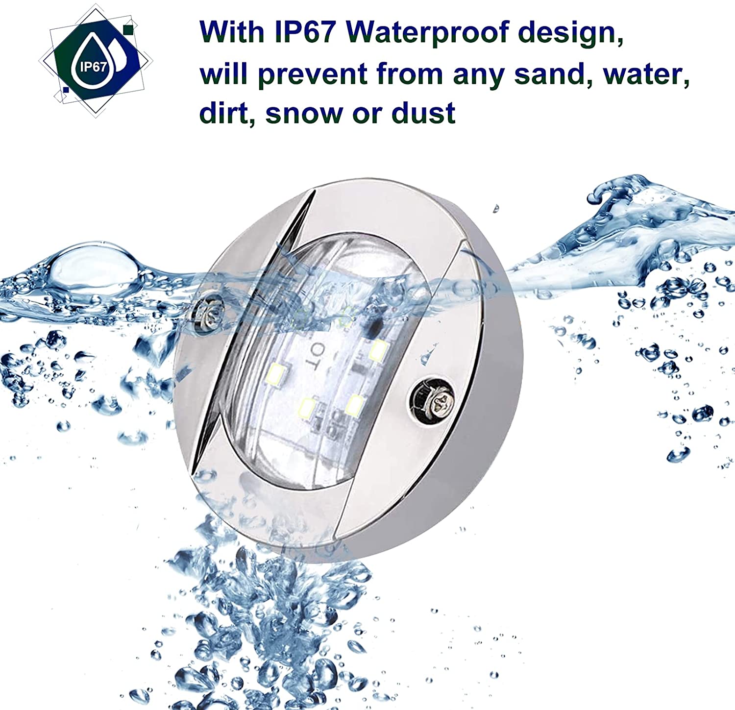 UCINNOVATE 4x Marine Boat LED Lights, 12V Waterproof Navigation Boat lights, Boat Stern Light, Courtesy Lights, Boat Interior Lights, Boat Transom Light for Yacht, Pontoon Boat, Sailboat, Kayak (White)