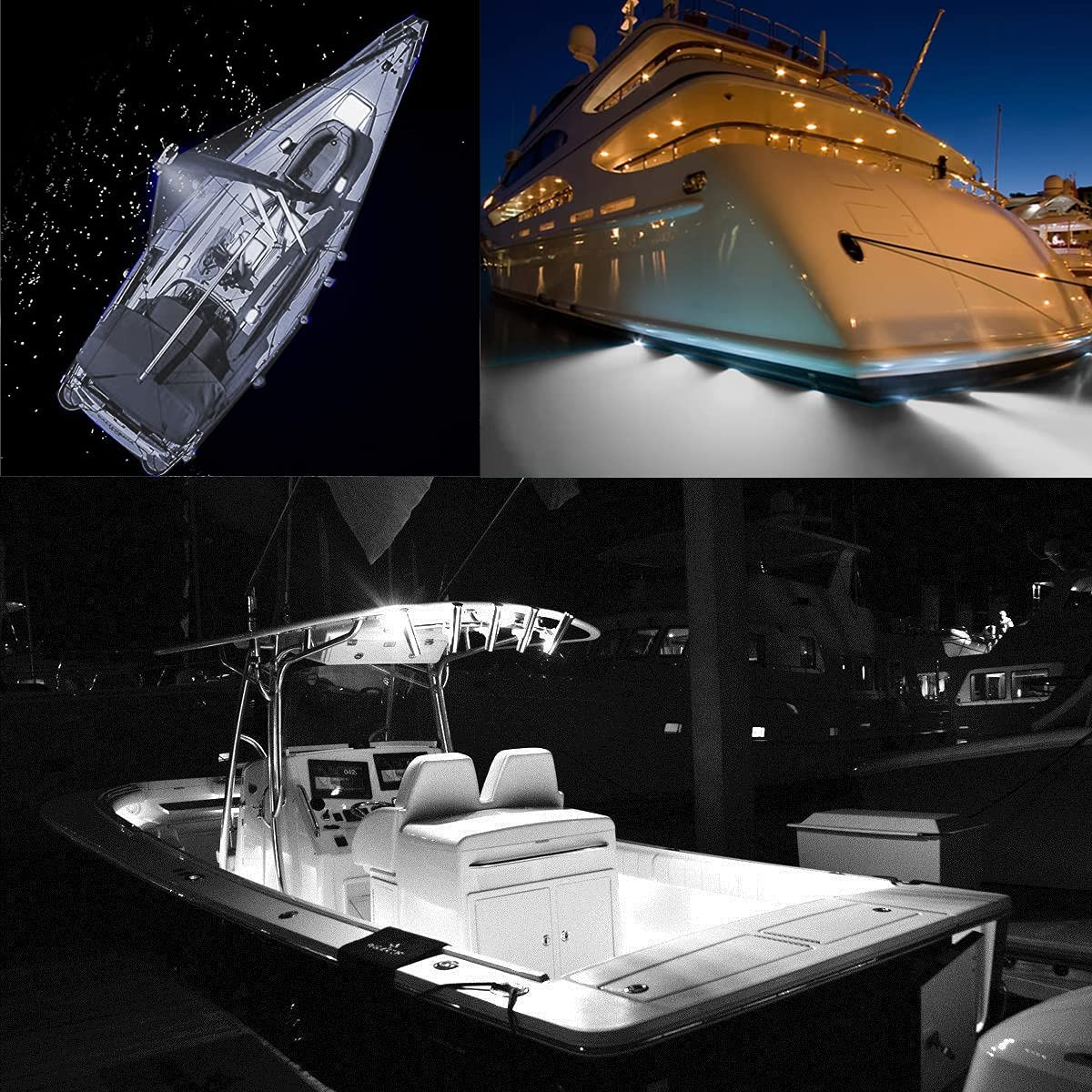 UCINNOVATE 4x Marine Boat LED Lights, 12V Waterproof Navigation Boat lights, Boat Stern Light, Courtesy Lights, Boat Interior Lights, Boat Transom Light for Yacht, Pontoon Boat, Sailboat, Kayak (White)