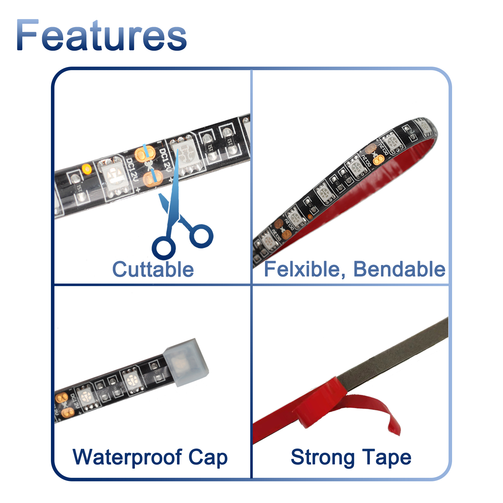 UCINNOVATE Marine Boat Led Navigation Lights, LED Boat Interior Light for Boat Deck Light, Courtesy Interior Lights for Yacht, Fishing, Pontoon Boat, Sailboat, Kayak, Bass Boat Vessel (Blue, 12V)