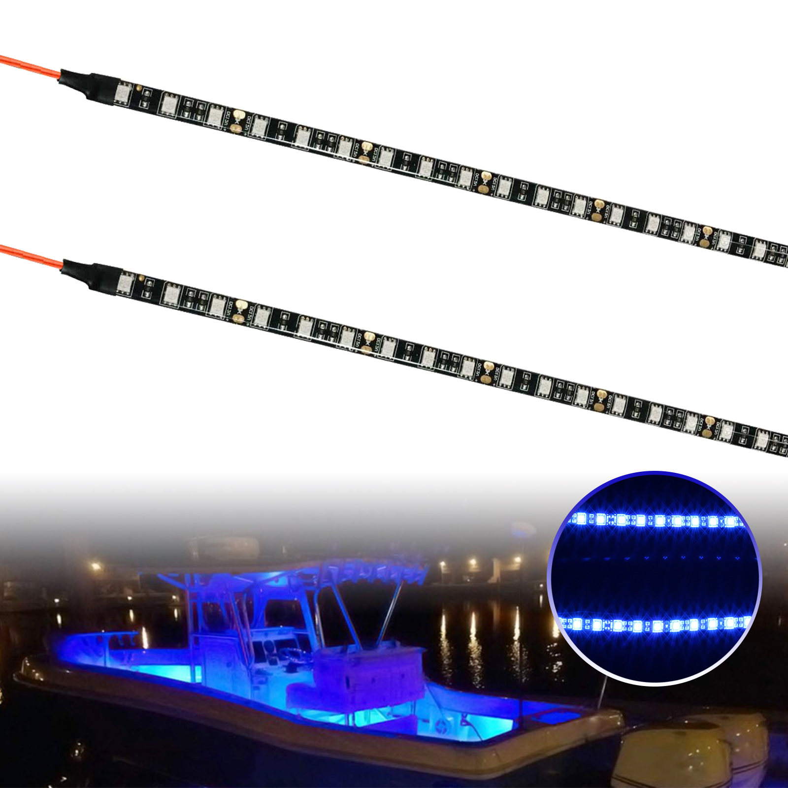 UCINNOVATE Marine Boat Led Navigation Lights, LED Boat Interior Light for Boat Deck Light, Courtesy Interior Lights for Yacht, Fishing, Pontoon Boat, Sailboat, Kayak, Bass Boat Vessel (Blue, 12V)