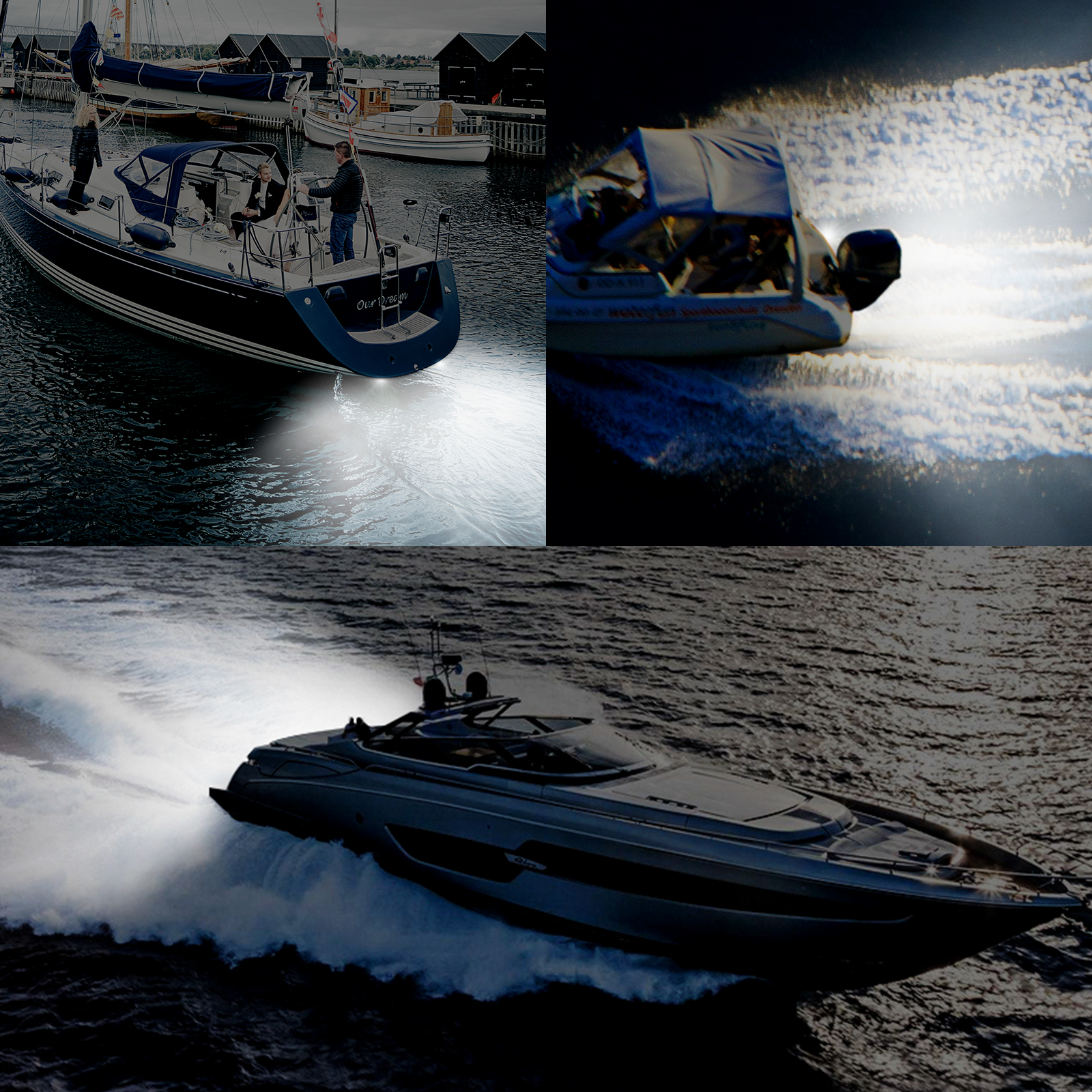 UCINNOVATE 2X 6.9” Marine LED Boat Light, 3000LM 84LED Waterproof Transom Lights, Underwater Light for Yachts, Boats, Sailboat, Pontoon, Transom, Boat Deck Light Stern Lights (White, 12-36V, IP68)