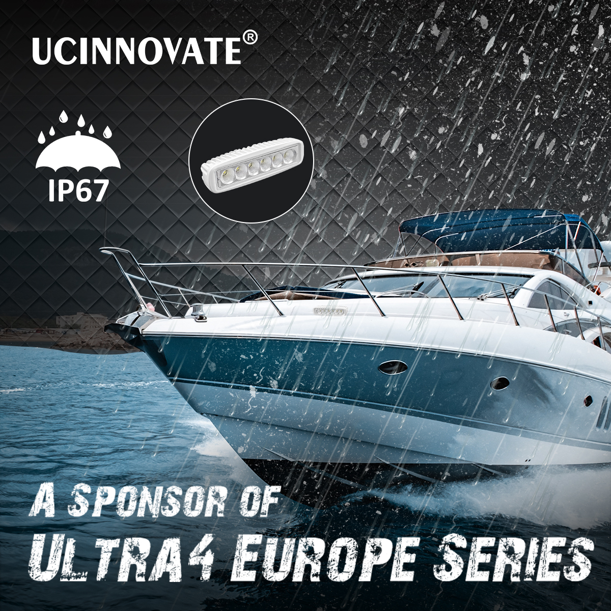 UCINNOVATE Marine LED Boat Light 2 Pack, 6 inch LED Marine Spotlights Waterproof, Deck Dock Flood Light for Boat Accessories Pontoon Fishing Truck SUV ATV 12V White