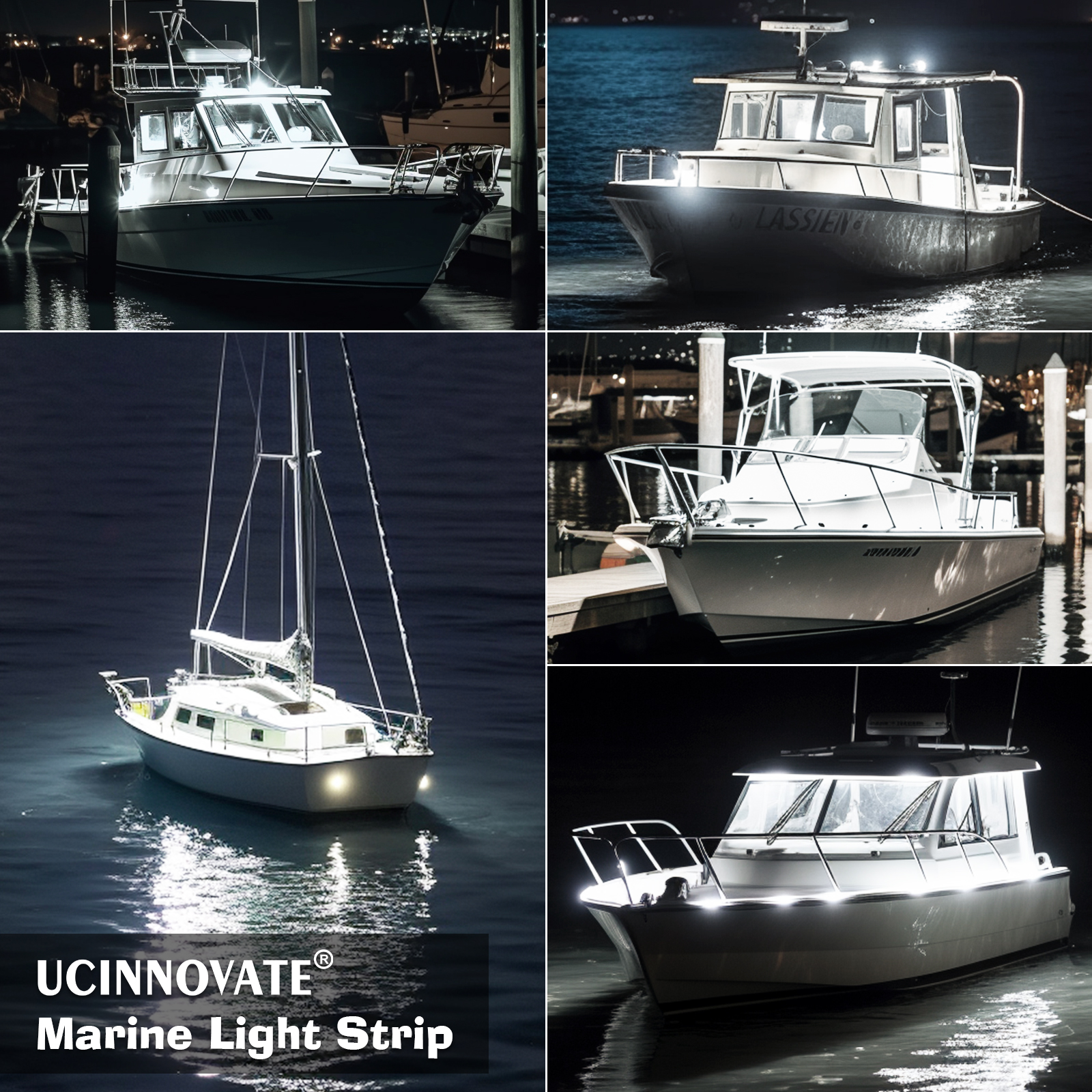 UCINNOVATE LED Boat Light, 32.8FT Marine Waterproof LED Strips, Boat Interior Light, Accent Light, Courtesy Interior Lights, Fishing Night for Pontoon Bass Fishing Yacht Kayak (12V, White)
