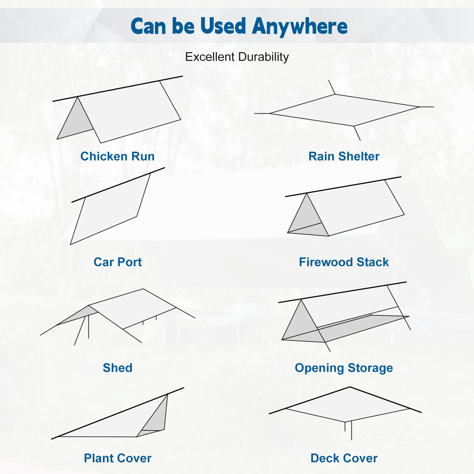 UCINNOVATE Black/Silver Tarp Heavy Duty Waterproof, Durable 14 Mil Thick 160GSM 6.5x10 FT UV Resistant Tarp Cover with Grommets, Protective Poly Tarp for Trailer Outdoor Furniture Equipment Dog Kennel