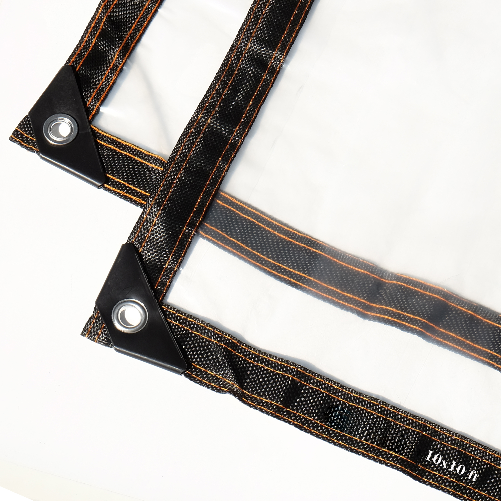 10 X 10 FT Clear Plastic Tarp Waterproof Clear Tarp Sheeting with Grommets, Windproof Clear Outdoor Tarp Cover Heavy Duty Transparent Tarp for Greenhouse Garden Patio Roof Kennels or Plants