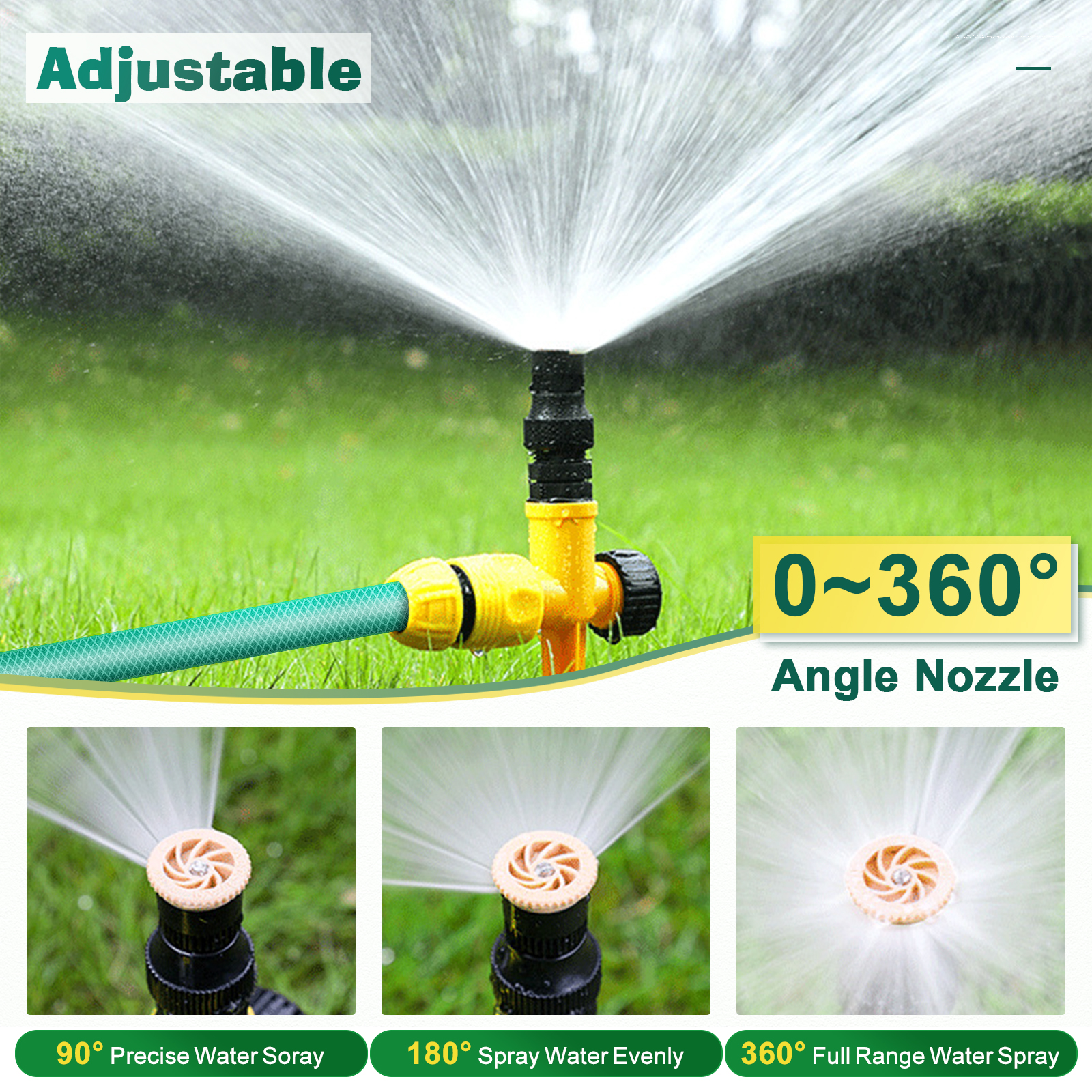 UCINNOVATE Garden Sprinkler, Adjustable 360°Rotation Lawn Sprinkler, Garden Above Ground Sprinkler System Kit, Large Area Coverage, Multipurpose Yard Sprinklers,Garden Lawn Sprinkler with 52.5FT Hose
