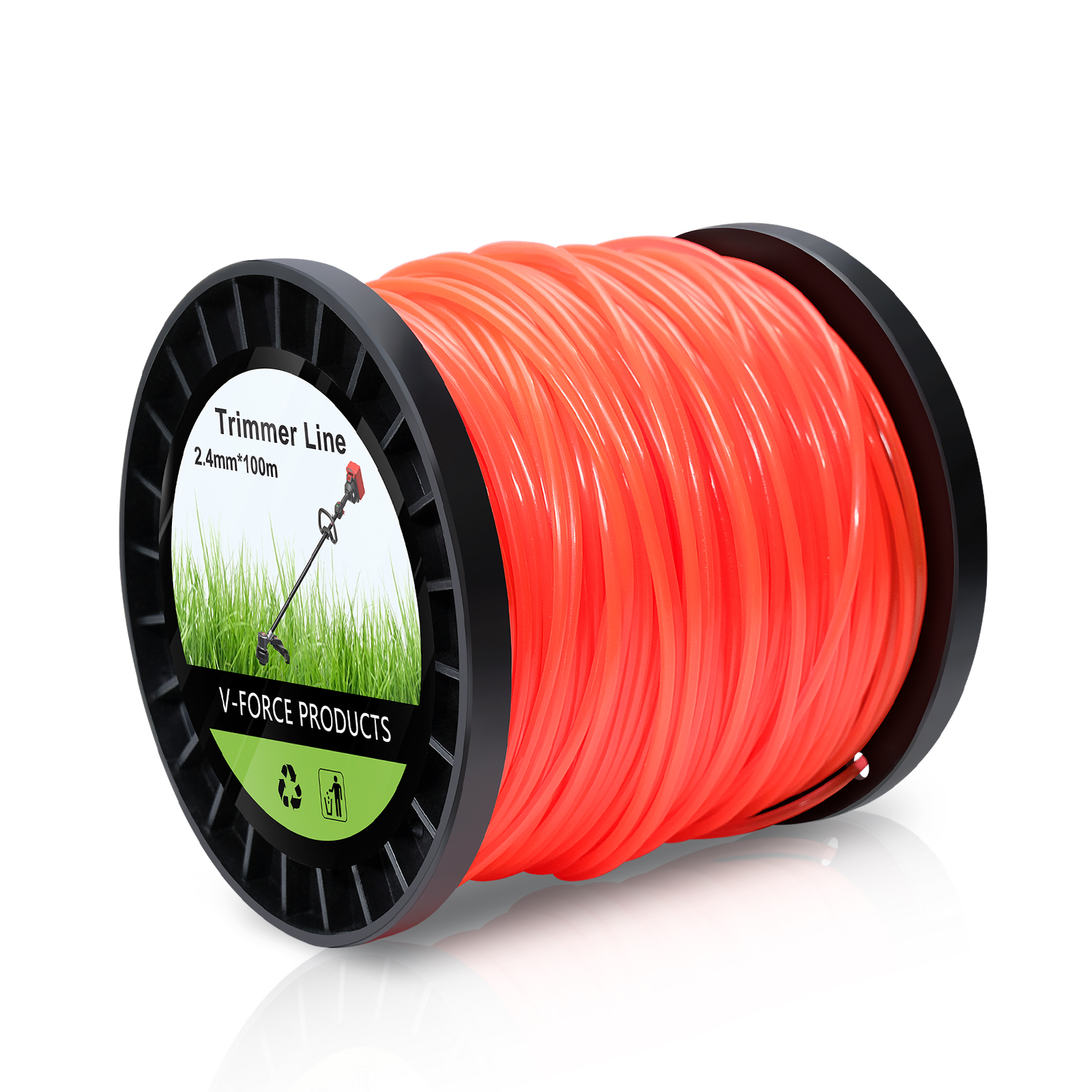 UCINNOVATE String Trimmer Line, 1 Spool Round Weed Eater String 2.4mm x 100m, Nylon Weed Wacker String, 095 Trimmer Line Heavy Duty for Lawn Mower, Orange (0.095 Inch x 328 Ft)