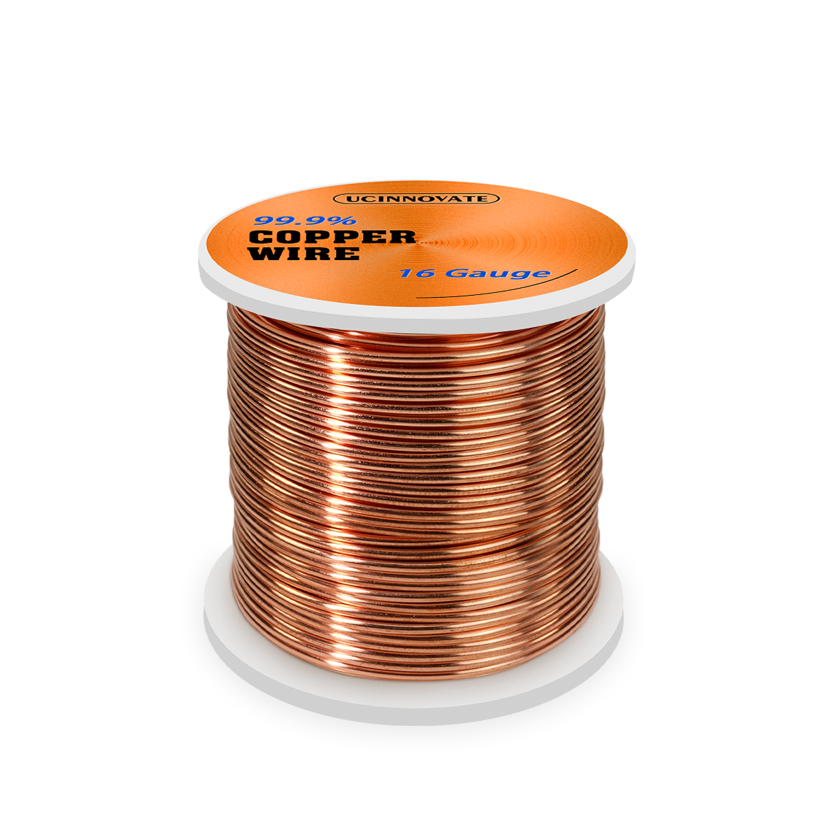 UCINNOVATE 99.9% Copper Wire, 16 Gauge Soft Copper Wire 127 Feet / 39m, 1 lb Spool Pure Copper Wire for Jewelry Making, Bare Copper Wire for Electroculture Gardening Brass Copper Wire for Plants