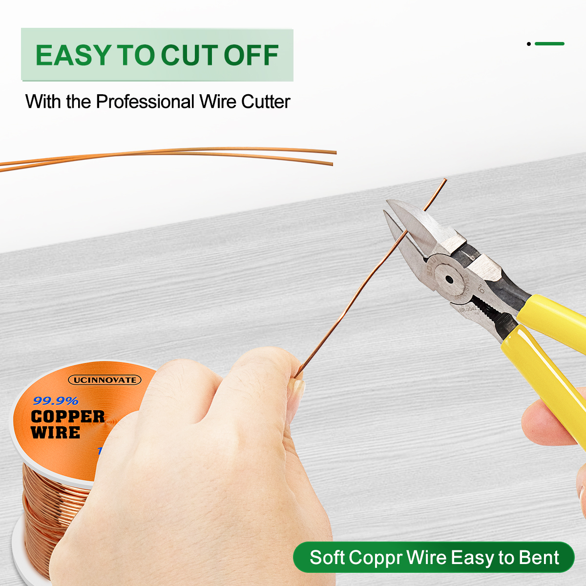 UCINNOVATE 99.9% Copper Wire, 16 Gauge Soft Copper Wire 127 Feet / 39m, 1 lb Spool Pure Copper Wire for Jewelry Making, Bare Copper Wire for Electroculture Gardening Brass Copper Wire for Plants