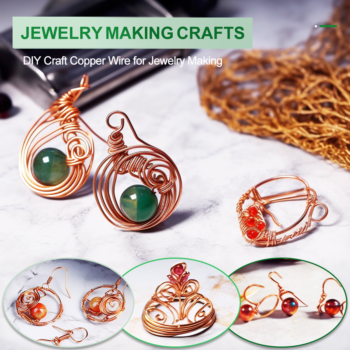 UCINNOVATE 99.9% Copper Wire, 16 Gauge Soft Copper Wire 127 Feet / 39m, 1 lb Spool Pure Copper Wire for Jewelry Making, Bare Copper Wire for Electroculture Gardening Brass Copper Wire for Plants