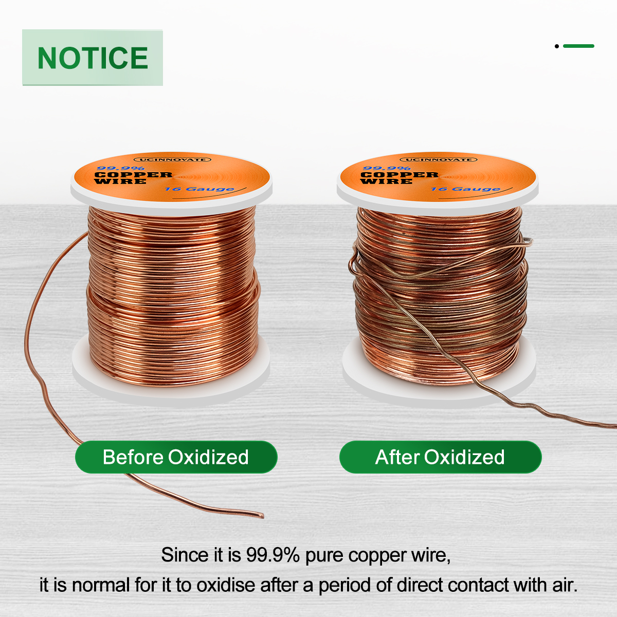 UCINNOVATE 99.9% Copper Wire, 16 Gauge Soft Copper Wire 127 Feet / 39m, 1 lb Spool Pure Copper Wire for Jewelry Making, Bare Copper Wire for Electroculture Gardening Brass Copper Wire for Plants