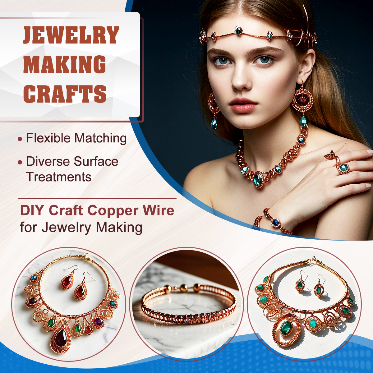 UCINNOVATE 99.9% Copper Wire, 16 Gauge Pure Copper Wire for Jewelry Making, 66FT 1.3mm Diameter Solid Bare Copper Wire for Electroculture Gardening, Soft Copper Wire 16 Gauge for Craft 1/2 Lb Spool