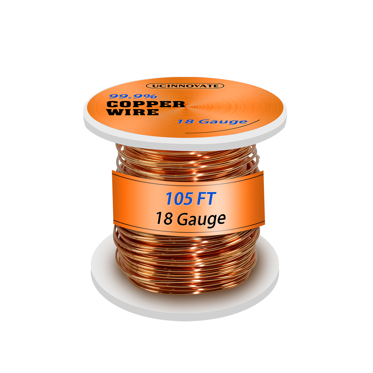 18 Gauge Copper Wire for Jewelry Making, 105FT 18 AWG Crafts Jewelry Wire 99.9% Solid Bare Pure Copper Wire 1/2 BL Spool, 1mm Diameter Full-Round Uncoated Beading Copper Crafting Wire