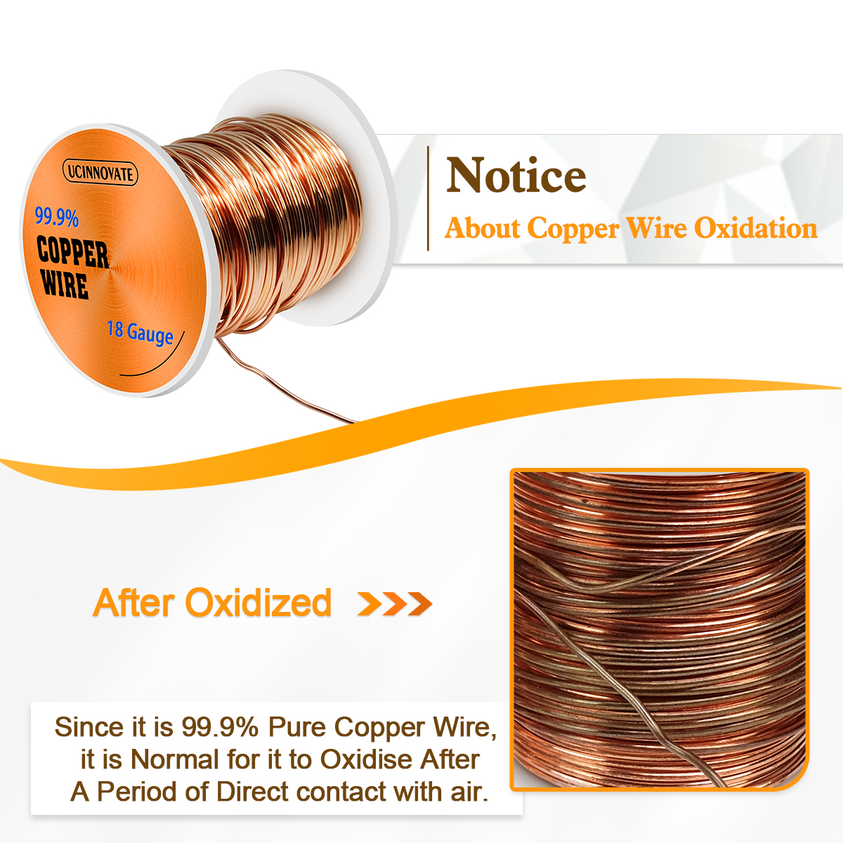 18 Gauge Copper Wire for Jewelry Making, 105FT 18 AWG Crafts Jewelry Wire 99.9% Solid Bare Pure Copper Wire 1/2 BL Spool, 1mm Diameter Full-Round Uncoated Beading Copper Crafting Wire