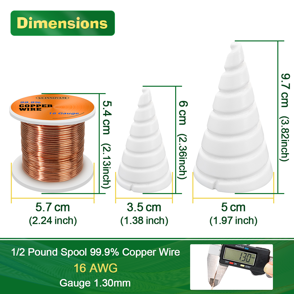 16 Gauge Pure Copper Wire with 2Pcs Fibonacci Coil Winding Jig for Electro Culture Gardening Stake, Copper Wire for Electroculture Growing Gardening Plants and Vegetables