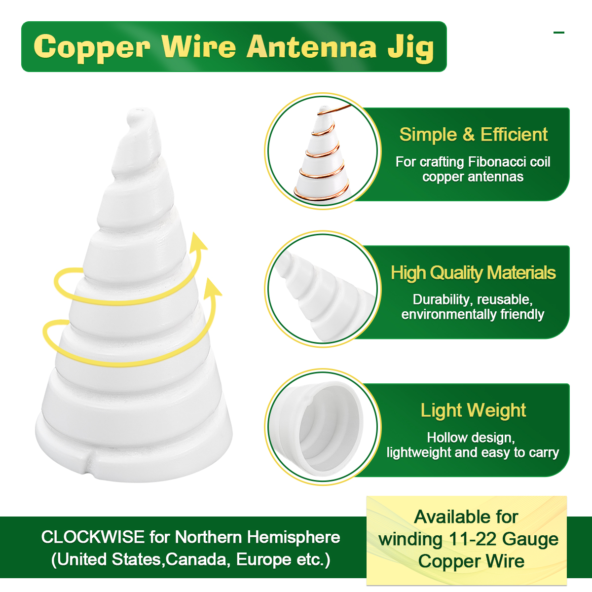 16 Gauge Pure Copper Wire with 2Pcs Fibonacci Coil Winding Jig for Electro Culture Gardening Stake, Copper Wire for Electroculture Growing Gardening Plants and Vegetables