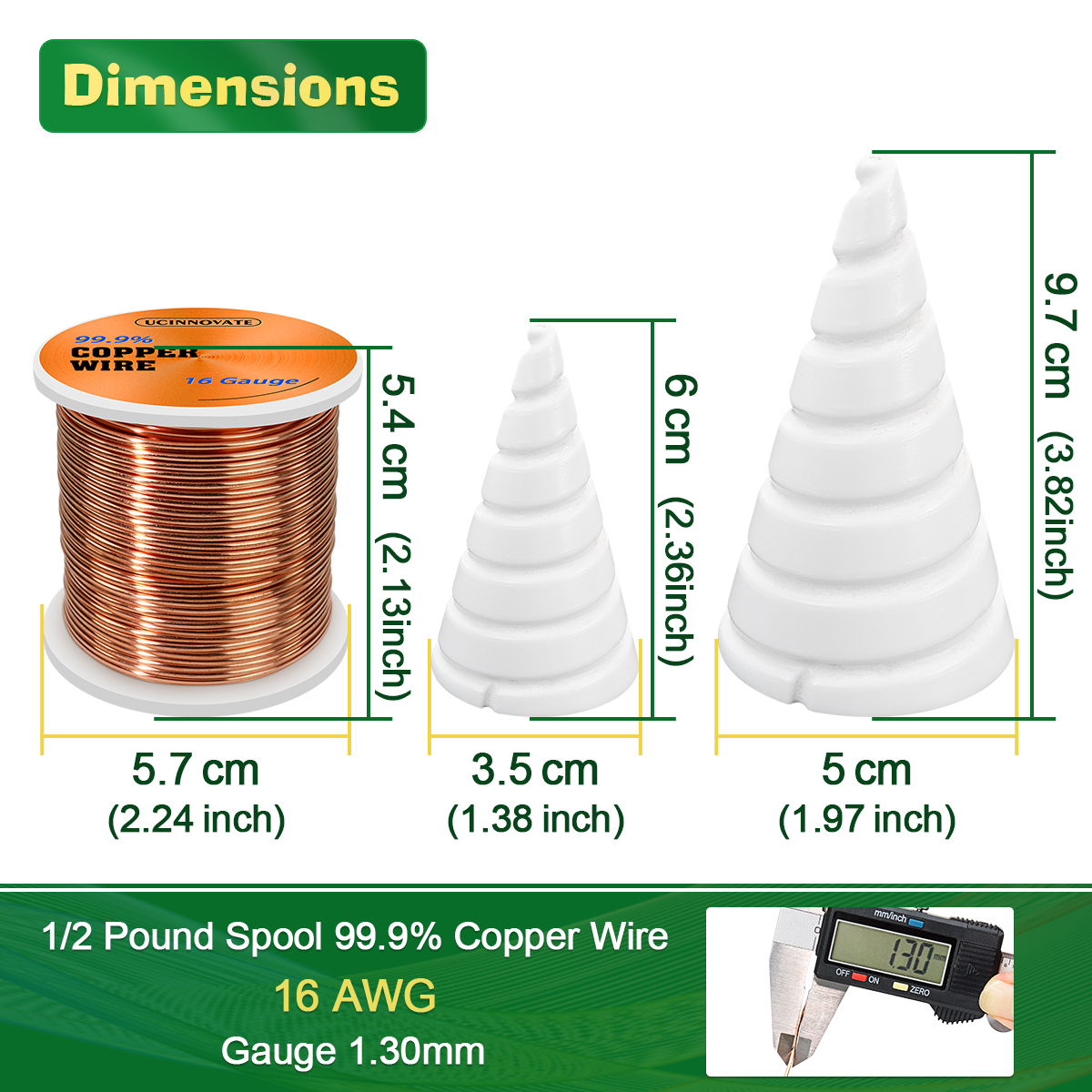 1 Pound 99.9% Pure Copper Wire 16 Gauge with Fibonacci Coil Winding Jig for Electroculture Gardening, Electro Culture Gardening Antenna Stake for Growing Garden Plants and Vegetable