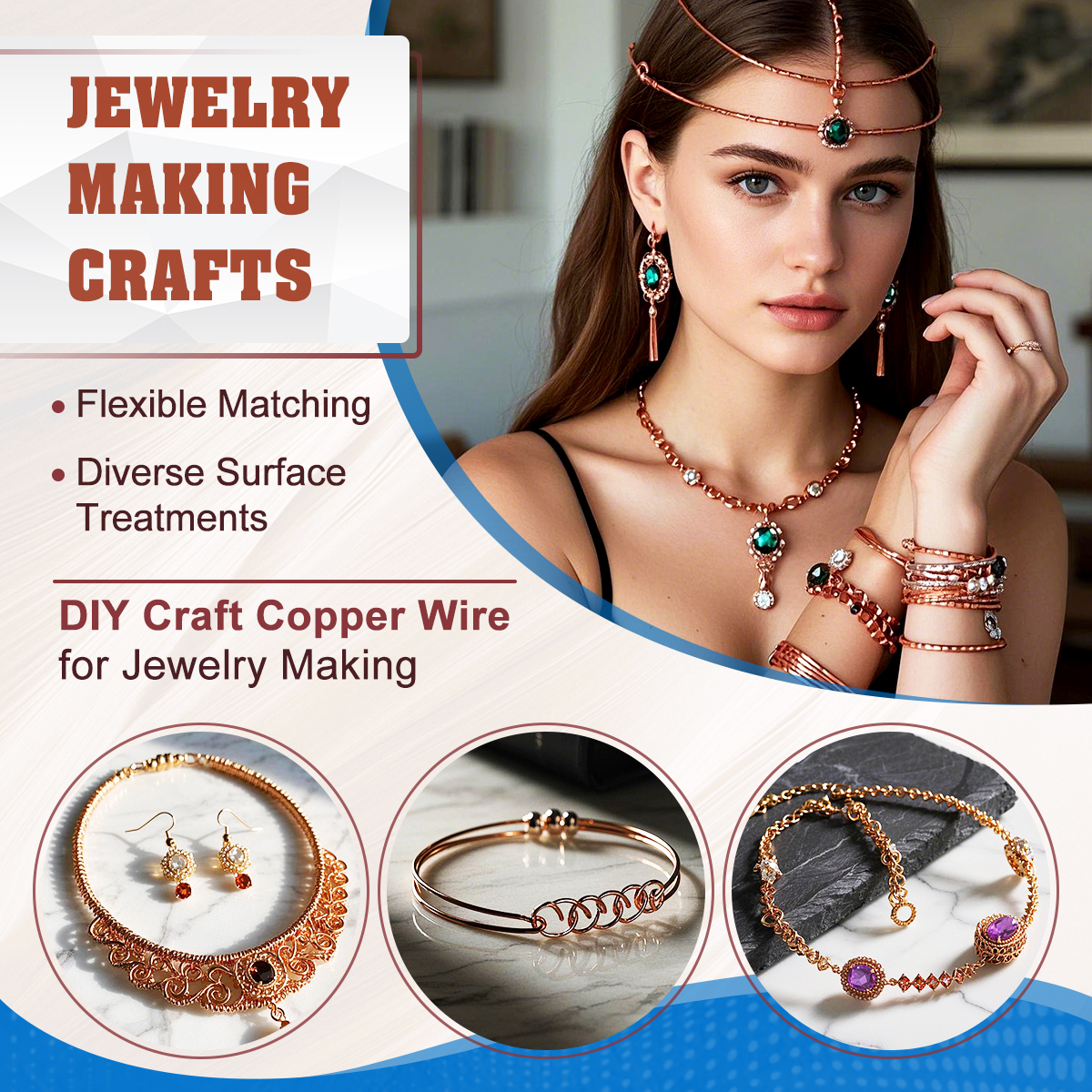 UCINNOVATE 99.9% Pure Copper Wire, 16 Gauge/ 1.3 mm Diameter 33Feet Soft Pure Copper Wire, 16 AWG 10m Solid Pure Copper Wire for Jewelry Making Wire Craft Wire