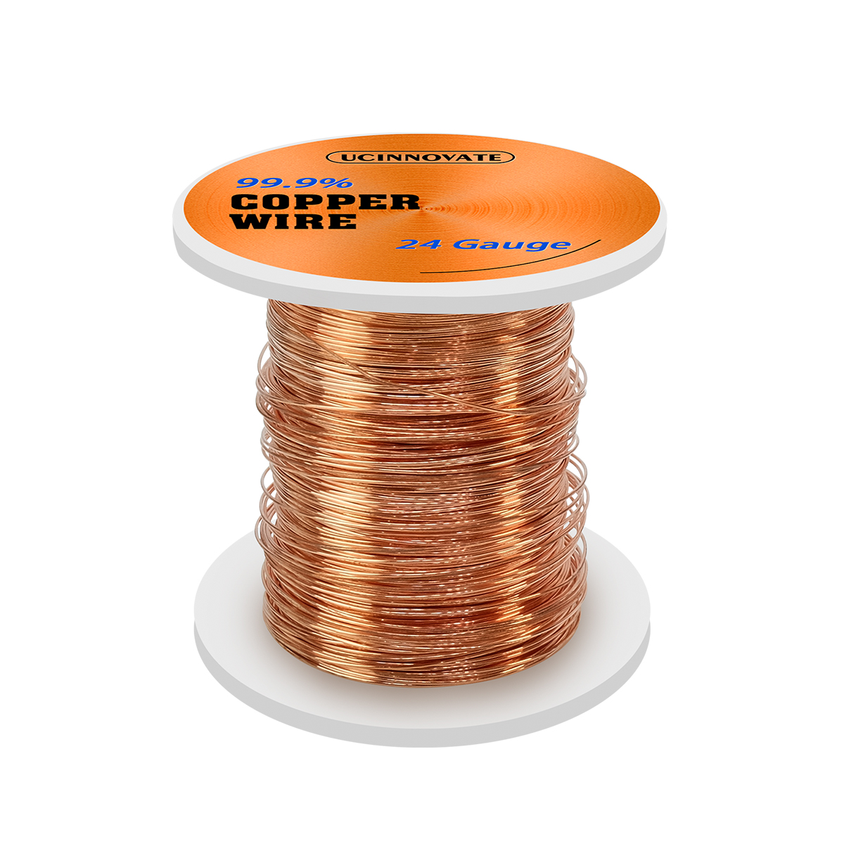 UCINNOVATE 24 Gauge Pure Copper Wire, 122m /400FT 0.5mm Diameter Solid Soft Bare Copper Wire for Jewelry Making Crafts and Electrical Applications, Flexible Durable Copper Wire Jewelry Wire DIY