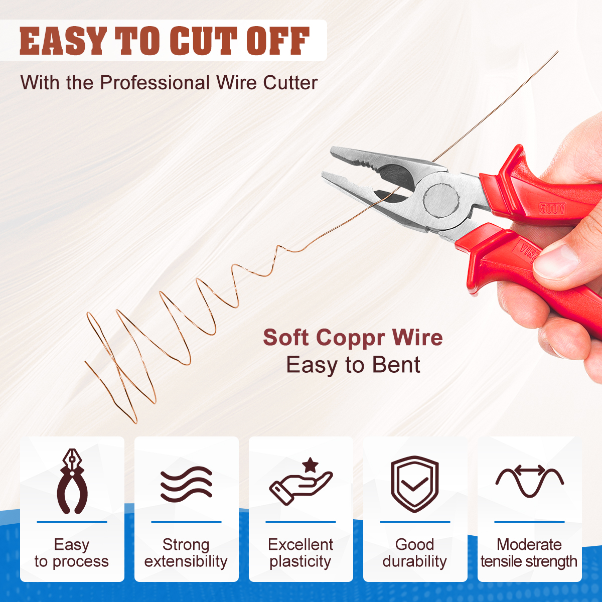 UCINNOVATE 24 Gauge Pure Copper Wire, 99.9% Pure Copper Wire 0.5mm Diameter 61m /200FT Solid Soft Copper Wire for Jewelry Making Crafts, Flexible Copper Wire Jewelry Wire DIY Electro Gardening