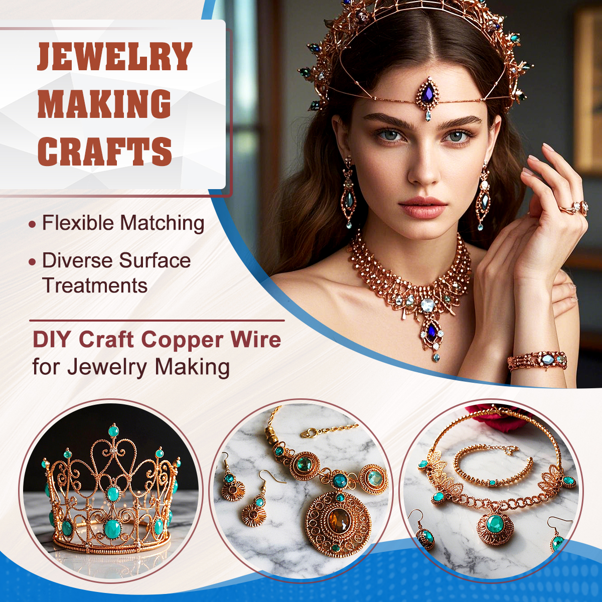 UCINNOVATE 24 Gauge Pure Copper Wire, 99.9% Pure Copper Wire 0.5mm Diameter 61m /200FT Solid Soft Copper Wire for Jewelry Making Crafts, Flexible Copper Wire Jewelry Wire DIY Electro Gardening