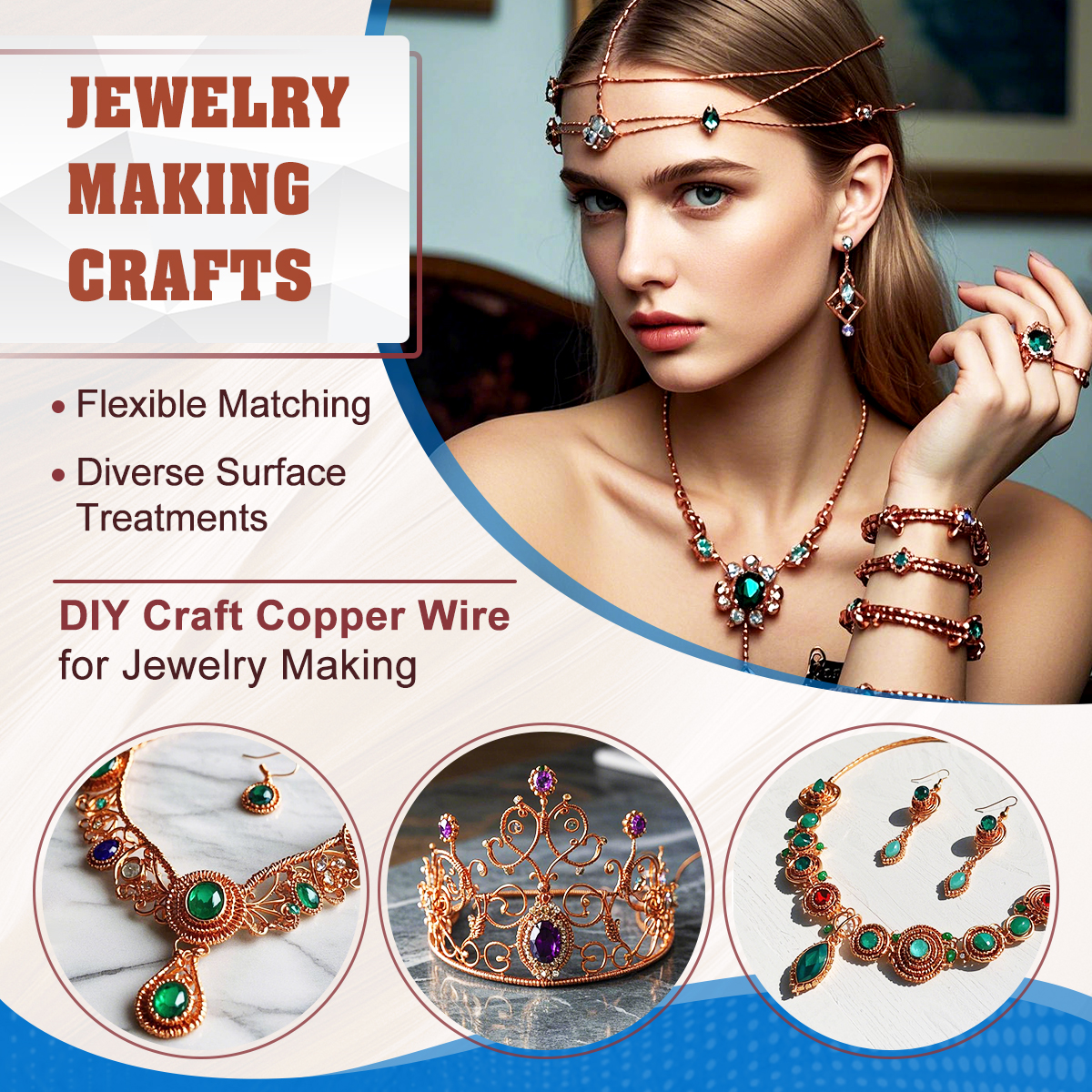 UCINNOVATE 24 Gauge Pure Copper Wire, 99.9% Pure Copper Wire 0.5mm Diameter 259m /850FT Solid Soft Copper Wire for Jewelry Making Crafts, Flexible Copper Wire Jewelry Wire DIY Electro Gardening