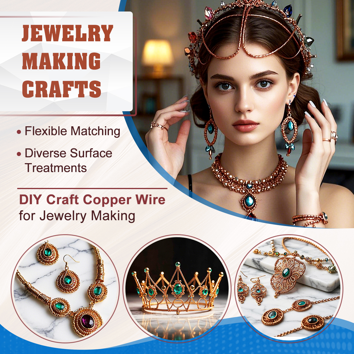 UCINNOVATE 99.9% Copper Wire, 16 Gauge Soft, 127 Feet / 39m, 1 lb Spool, Pure Copper Wire for Jewelry Making, Gardening, DIY Projects, Copper Color