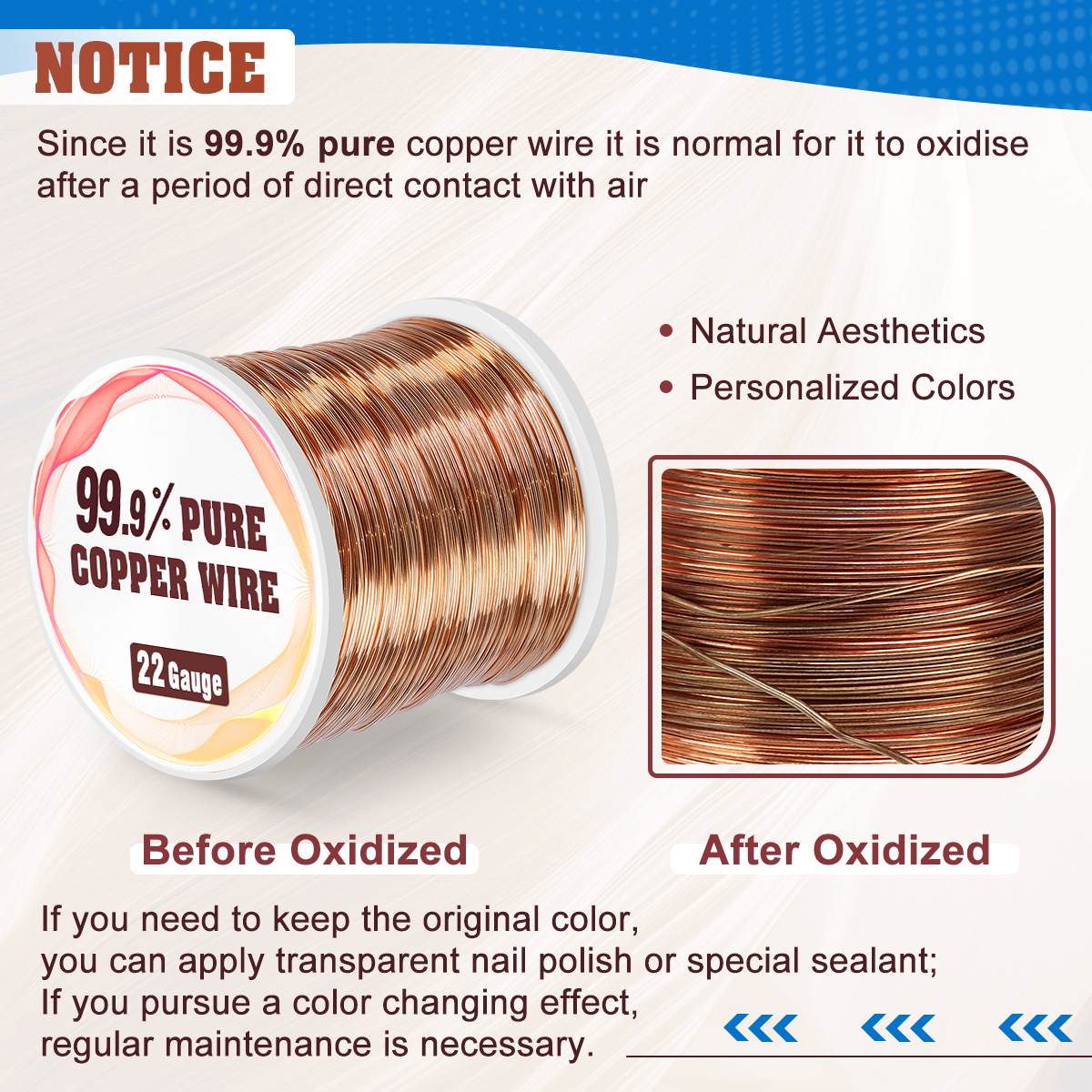 UCINNOVATE 99.9% Copper Wire, 16 Gauge Soft, 127 Feet / 39m, 1 lb Spool, Pure Copper Wire for Jewelry Making, Gardening, DIY Projects, Copper Color