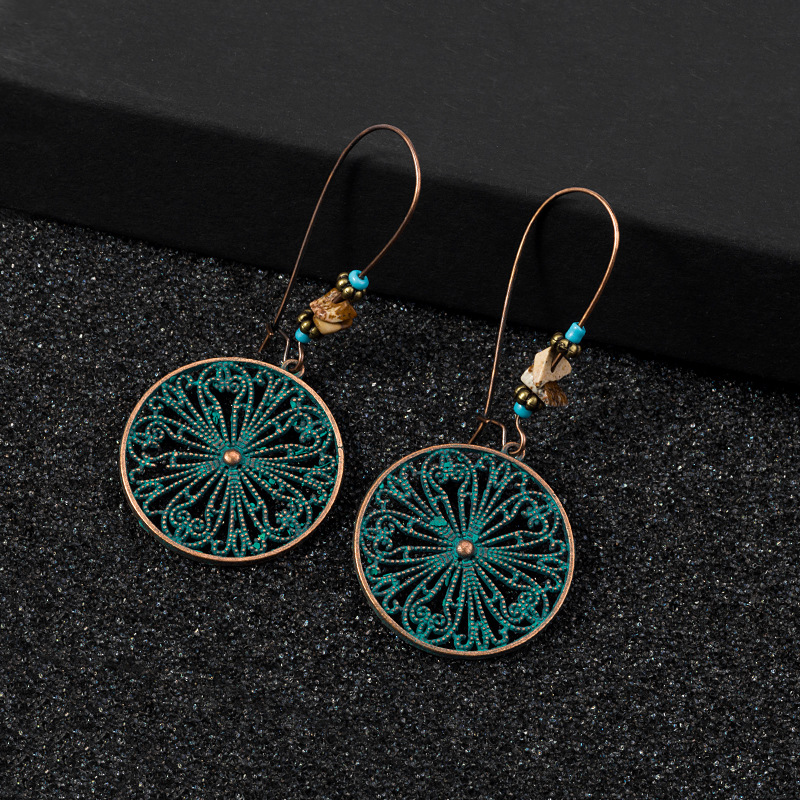 Hollow floral butterfly retro alloy ladies casual earrings