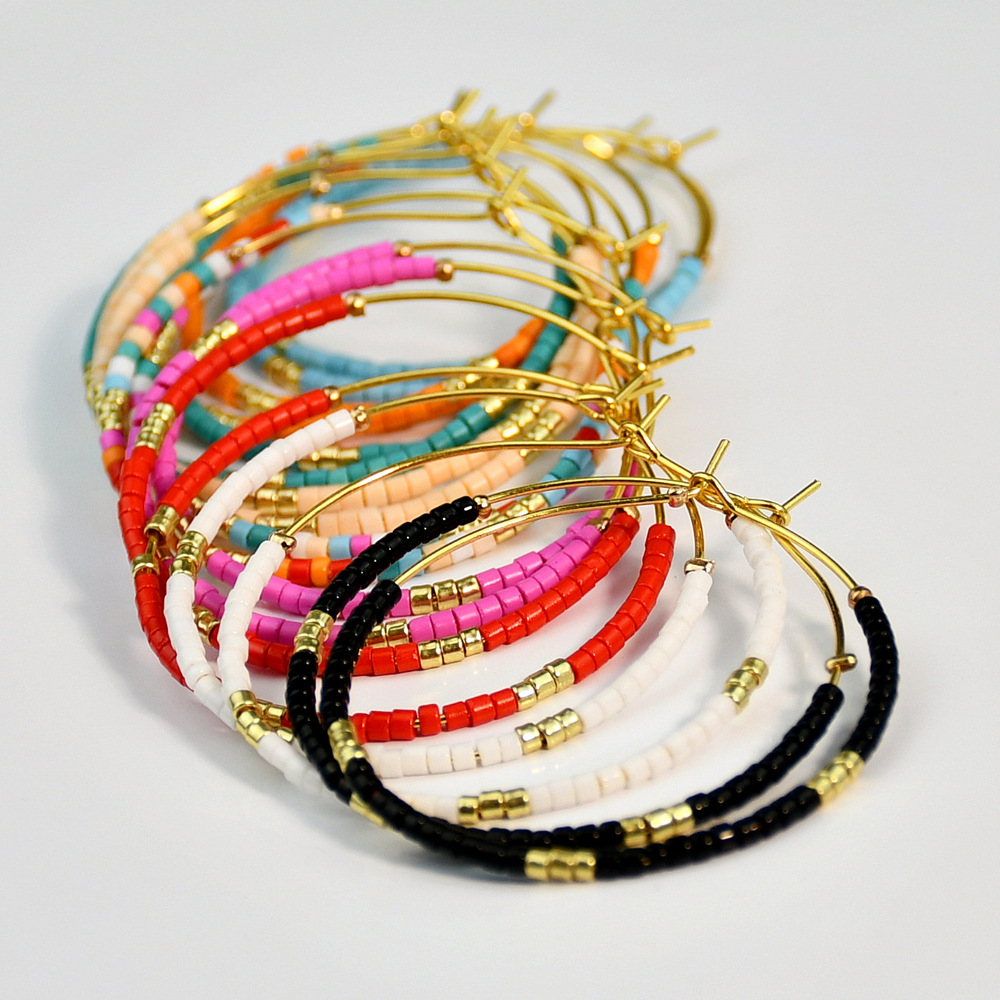 Bohemian Colorful Rice Bead Earrings