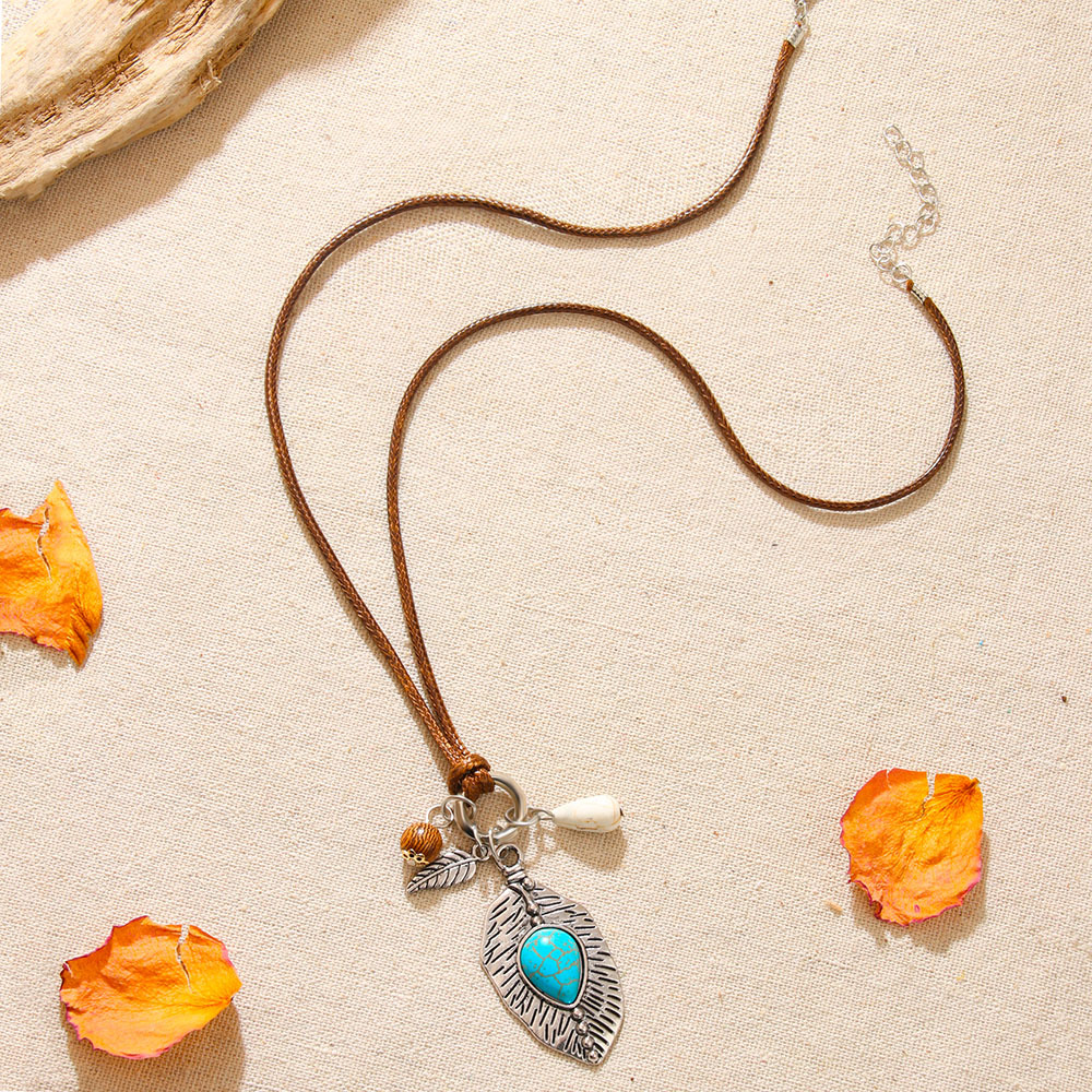 Vintage Bohemian Turquoise Shell Necklace