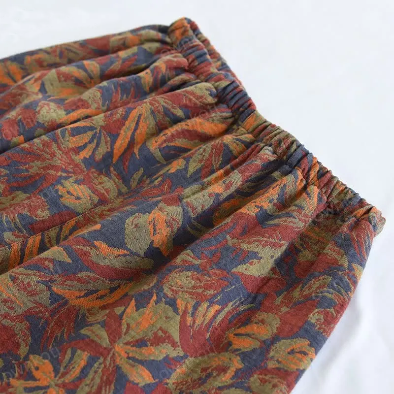 Double-layer Cotton Gauze Retro Pajama Set