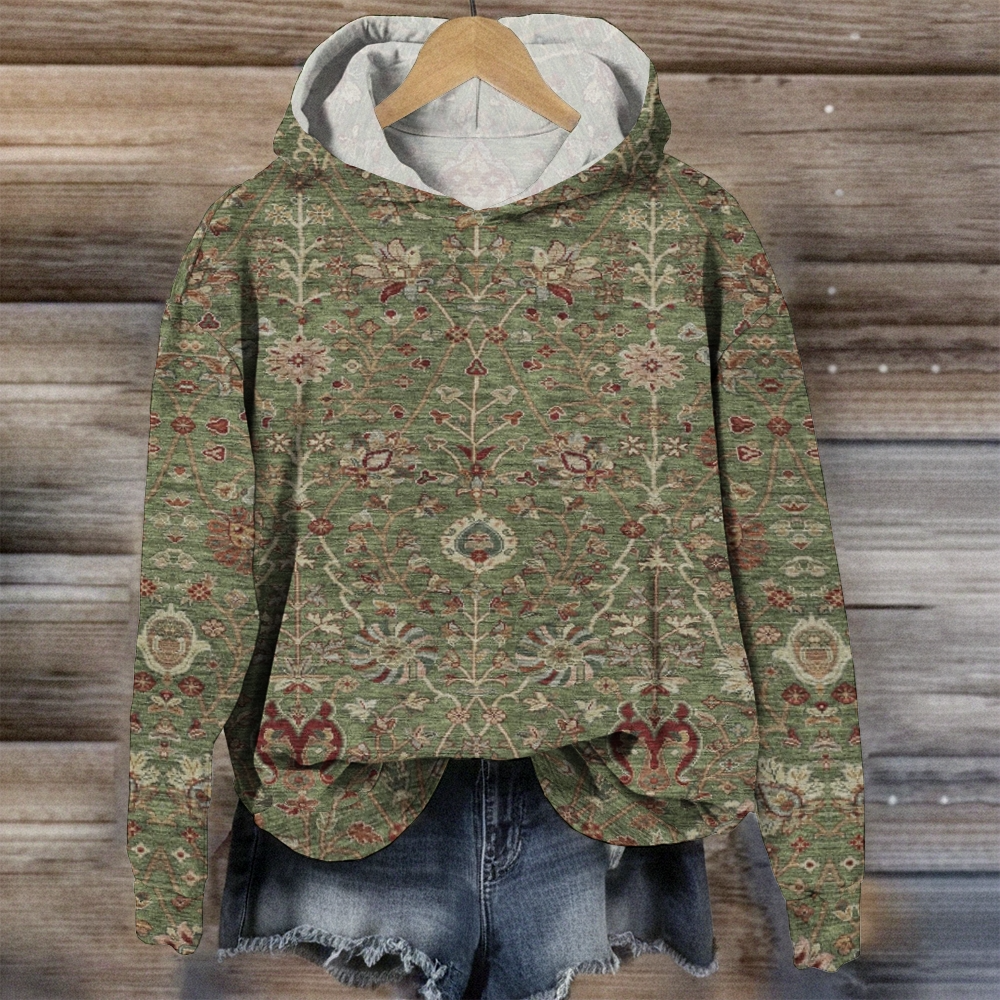 Women's Ethnic Art Pattern Print Casual Hoodie Sweatshirt